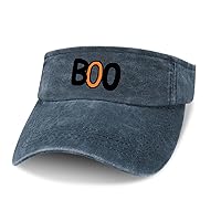 Boo Halloween Leaky Top Denim Hat Print Sun Visor Hat Baseball Cap Golf Hat for Adult