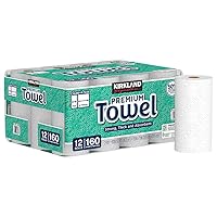 Paper Towels, 2-Ply, 160 Sheets, 12 Count