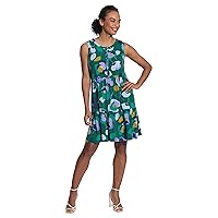 Donna Morgan Women's Floral Printed Tiered Above The Knee Dress with 1/2 Placket