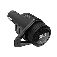 Scosche BTFM5 Bluetooth Hands-Free Car Kit with Digital FM Transmitter and Dual 12W USB Charging Ports For Vehicles