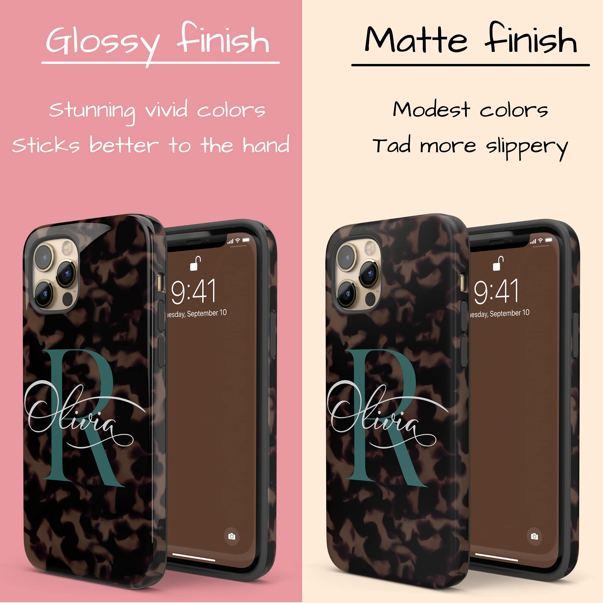 Artisticases Custom Tortoiseshell Monogram Initial Case, Personalized Name Case, Designed for iPhone 14 Plus, iPhone 13 Pro Max, iPhone 12 Mini, iPhone 11, iPhone X/XS Max, iPhone ‎XR, iPhone 7/8‎