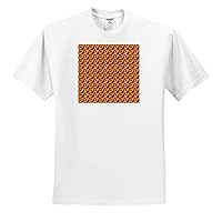 3dRose Anne Marie Baugh - Halloween - Cute Orange and Black Halloween Cats and Dots Pattern - Adult T-Shirt XL (ts_325450)