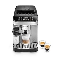 Magnifica Evo with LatteCrema System, Fully Automatic Machine Bean to Cup Espresso Cappuccino and Iced Coffee Maker, Colored Touch Display,Black, Silver
