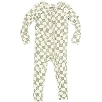 Organic Baby Bamboo Rompers with 11 Signature Prints - Infant Zipper Jumpsuits (Checkers, 18-24 Months)