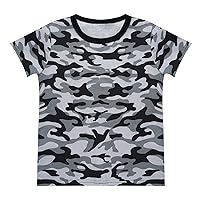 Kids Boys Camouflage Short Sleeve Round Neck Tee Shirt Tops Summer Casual Daily Wear