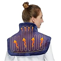 Weighted Heating Pad for Neck and Shoulders - UL Certified, Fast Heat-up, Large Size for Pain Relief, Deep Pressure Therapy, and Cramp Alleviation