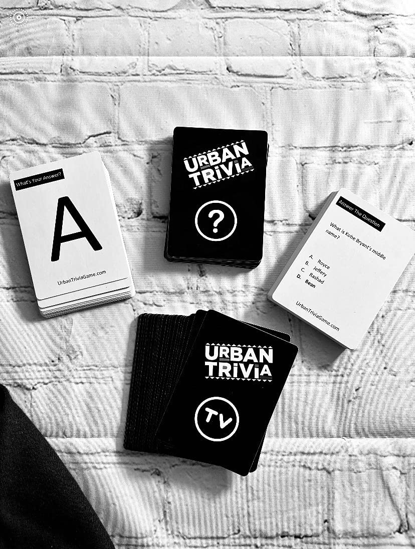 Urban Trivia Game 1st & 2nd Edition Bundle Party Pack. Double the Black Trivia Game Night Fun. Movies, Music, TV, Growing Up Black + More. Great Game Night Fun For Adults + Families. Black Party Game.