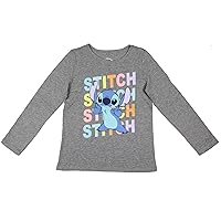 Mad Engine Lilo and Stitch Girls' Stich Tongue Out Graphic Print Long Sleeve T-Shirt