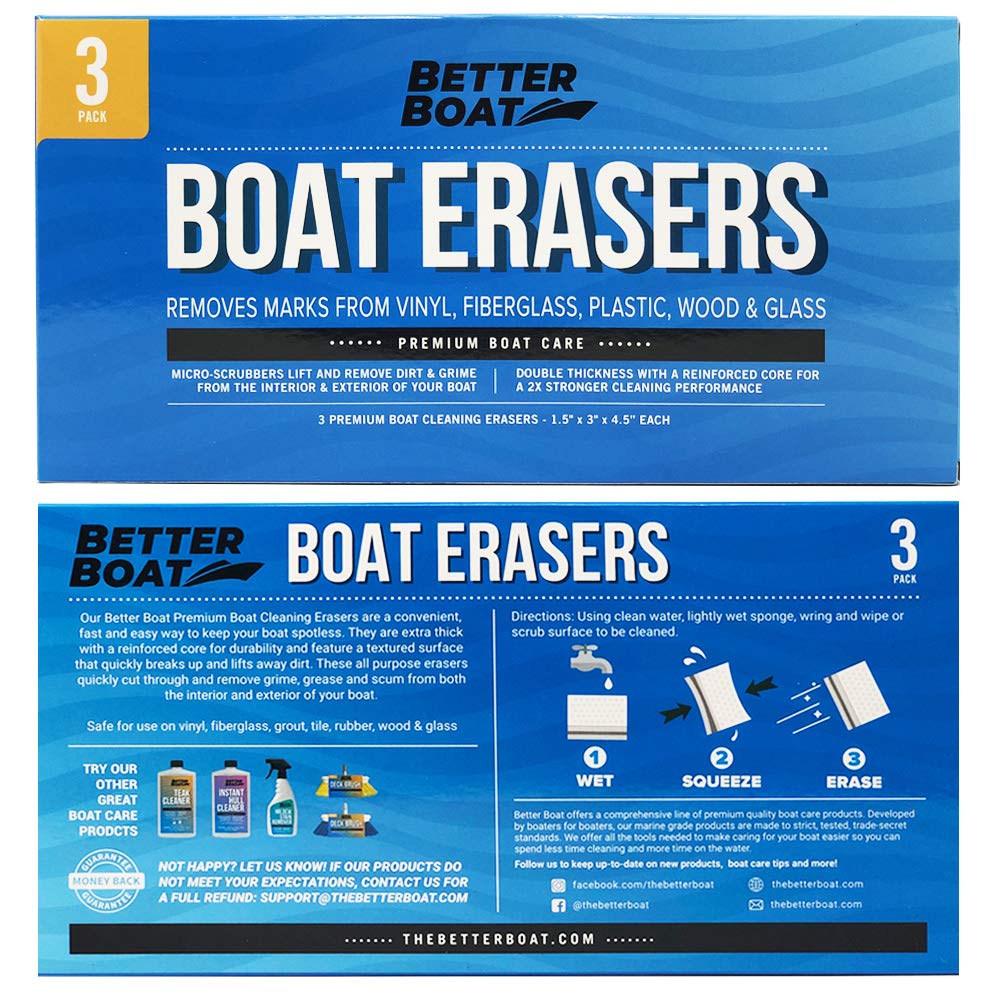 Premium Boat Scuff Erasers | Magic Boating Accessories for Cleaning Black Streak Deck Marks and More