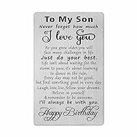 Son Birthday Gifts, Engraved Metal Card for Son Birthday, Happy Birthday Gifts for Son Unique