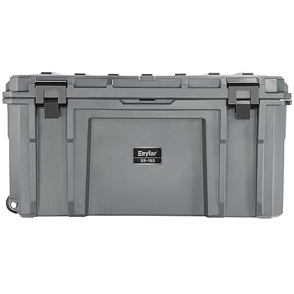 Eylar SR-160 XL Crossover Overland Roller Cargo Case, Equipment Hard Case, Roto Molded, Stackable with Pad-Lock Hasp, Strap Mountable, TSA Standard, IPX4 Rated, 160 Liters (Gray)