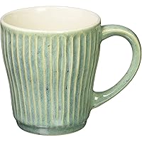 aito Seisakusho 266404 Ripple Mug, Approx. 11.2 fl oz (330 ml), Light Green, Mino Ware, Made in Japan