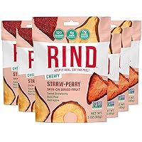 RIND Snacks | Straw-Peary | Strawberry, Apple, & Pear | Dried Fruit Superfood | Chewy Snack | No Sugar Added | All Natural | High in Fiber | Gluten Free | Vegan | Paleo | Fruit Snacks | 3 oz | 6 Pack