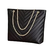 Fashion Cuqui Half Size Chain Shoulder Bag, Black/White