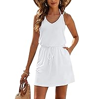 Blooming Jelly Womens Swimsuit Coverup Tie Knot Bathing Suit Beach Cover up Sleeveless Summer Dresses 2024