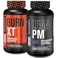 Jacked Factory Burn-XT Clinically Studied Thermogenic Weight Loss (60 Capsules) & Lean PM MAX Sleep Aid (120 Capsules) for Appetite Supression & Weight Loss - 180 Capsules