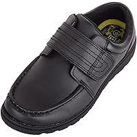 Childrens Kids Boys Easy Fasten Touch and Close School Formal Shoes