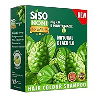 Premium Noni Black Hair colour shampoo 20g (20g Pack x 6) | Ammonia Free hair color for women| Natural Black Permanent Hair Dye Shampoo for men | 5 Minutes Hair Colour (Pack of 6)