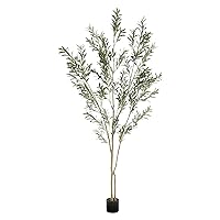 Realead Tall Faux Olive Tree 8ft - Fake Potted Olive Trees Artificial Indoor - Large Artificial Olive Tree Plant with Lifelike Fruits - Artificial Trees for Modern Home Office Living Room Decor
