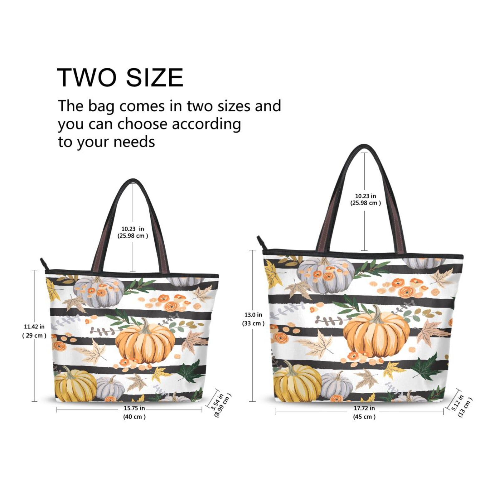 JSTEL Tote Bag for Women with Zipper,Polyester Tote Purse Holiday Tote Bag Work Handbag Women Gift