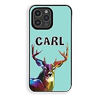 Monogram Deer Buck Case for iPhone 15 Pro Plus Max, Personalized iPhone Case, Gift for Him Birthday Dad Brother Husband Him, Black Rubber, Slim Fit…