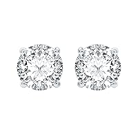 1 ct. T.W. Round Lab Diamond (SI1-SI2 Clarity, F-G Color) and 10K White Gold Stud Earrings