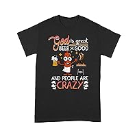 Funny Grilling T-Shirt God is Great Beer is Good and People are Crazy