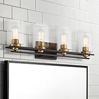 Possini Euro Design Demy Modern Industrial Wall Mount Light Oil Rubbed Bronze Gold Hardwired 27