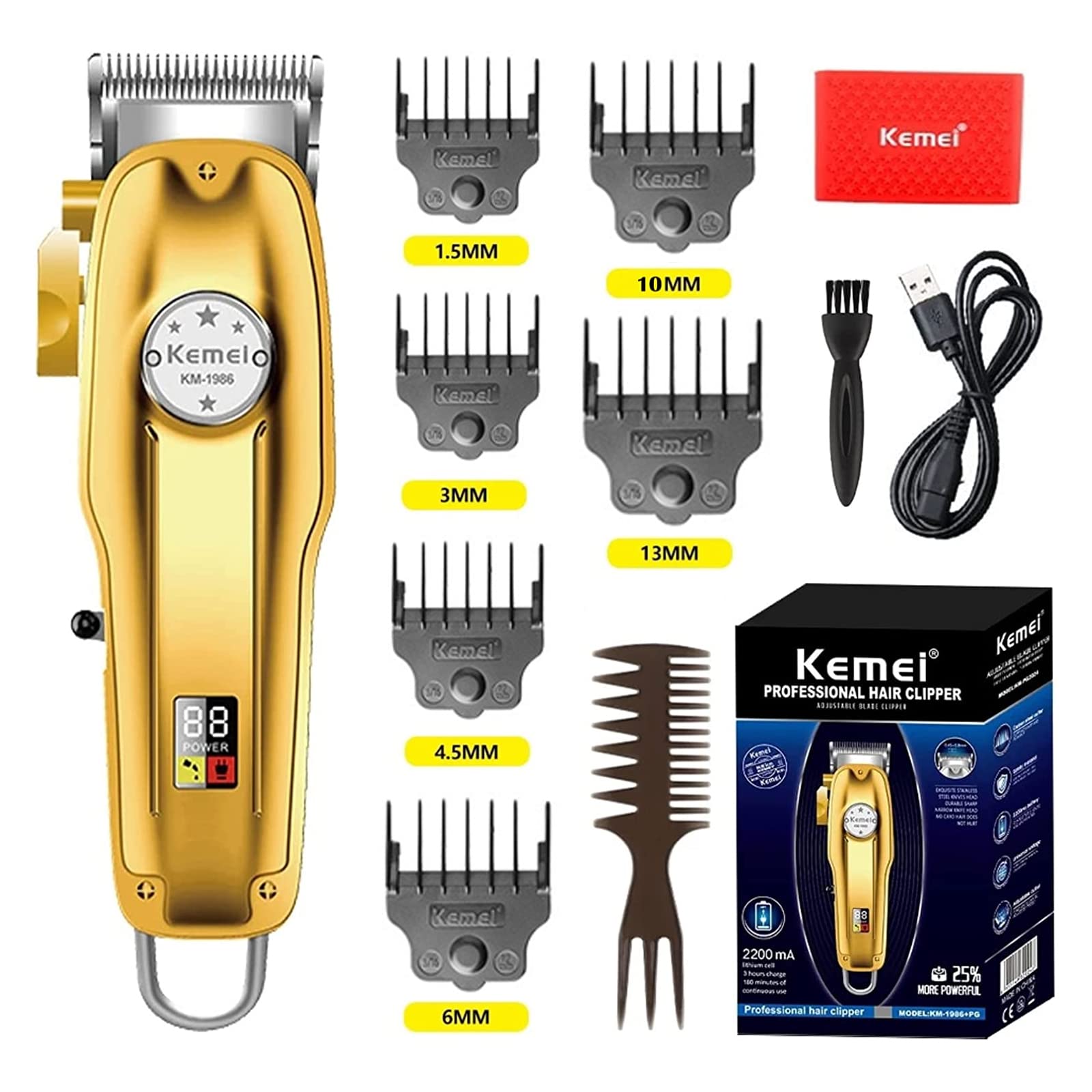 Mua KEMEI Mens Hair Clipper Cord Cordless Clippers Hair Trimmer Beard  Professional Haircut Kit For Men Rechargeable LED Display & Corded  Rechargeable Grooming Kit KM-1986PRO trên Amazon Mỹ chính hãng 2023 |