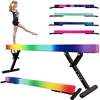 Adjustable balane Beam for Kids - 8FT Gymnastics Beam - high and Low Floor Beam for All Gymnastic Levels-Professional Gymnastic Equipment for Home and Gym Center