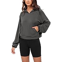 ODODOS Modal Soft Long Sleeve Cropped Hoodie for Women Oversized Pullover Sweatshirts with Pocket