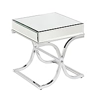 Ava Mirrored End Table - Chrome