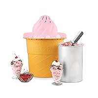 Electric Ice Cream Maker - Old Fashioned Soft Serve Ice Cream Machine Makes Frozen Yogurt or Gelato in Minutes - Fun Kitchen Appliance - Pink - 4 Quart