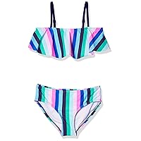 Kanu Surf Girls' Karlie Flounce Bikini Beach Sport 2 Piece Swimsuit