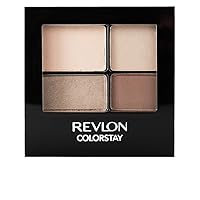 REVLON ColorStay 16 Hour Eyeshadow Quad with Dual-Ended Applicator Brush, Longwear, Intense Color Smooth Eye Makeup for Day & Night, Addictive (500), 0.16 Oz