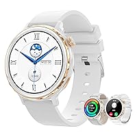 Round Smart Watches for Women, Bluetooth Waterproof Smartwatch Call Receive/Dial for Android iOS Phones, 1.32