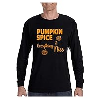 Men's Tee Halloween Pumpkin Spice Everything Nice Fun Party Long Sleeve T-Shirt