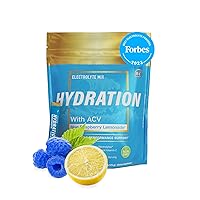 Essential Elements Hydration Packets - Blue Raspberry Pack - Sugar Free Electrolytes Powder Packets - 25 Stick Packs of Electrolytes Powder No Sugar - Hydration Drink - with ACV & Vitamin C