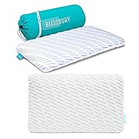 BLISSBURY 2.6 Inch Cooling Ultra Thin Stomach Sleeping Pillow & Additional Pillow Case in White