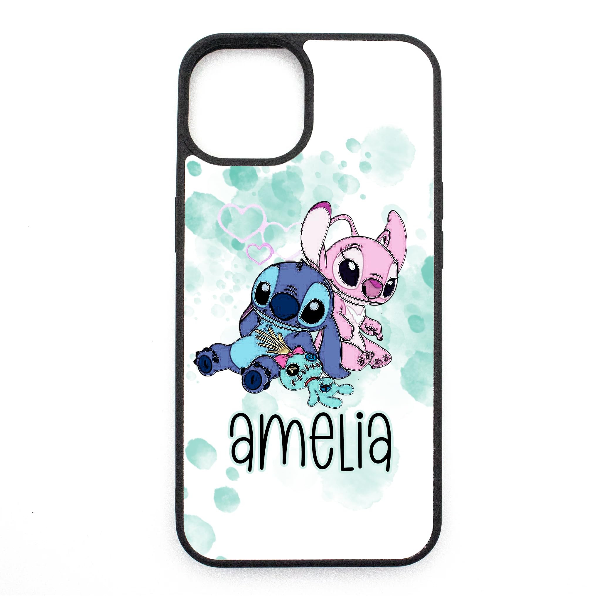 Blue Scrump Stitch Pink Angel 626 Lilo iPhone SE 6 7s 7 8 plus X XS max XR 13 pro 12 mini Black Clear White Y2K Kawaii Cute Japanese Art Hoe Culture Harajuku Aesthetic Retro KPOP Personalised Name