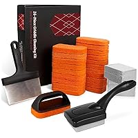 Ultimate 26 Piece Griddle Cleaning Kit for Blackstone | Complete Flat Top Grill Cleaner Kit with Scraper, Cleaning Brick, Scouring Pads | Professional Griddle Restoration Kit for Deep Cleaning