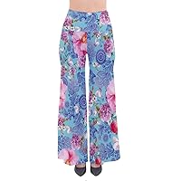 CowCow Womens Satin Pants Floral Paisley Bohemia Butterfly Chic Palazzo Pants