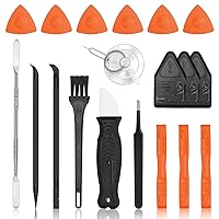 Plastic Pry Tool,Metal Spudger Opening Picks Pry Tools,Micro Tweezers,Suction Cup,20 PC Mini Pry Bar Set Repair kit for iPhone/iPad,Laptop,Ps5,Switch,Xbox,Phone Screen,Mac,Tablet,Computer