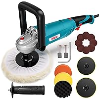 Polisher, Rotary Car Buffer Polisher Waxer, 1200W 7-inch/6-inch Variable Speed 1500-3500RPM, Detachable Handle Perfect for Boat,Car Polishing and Waxing