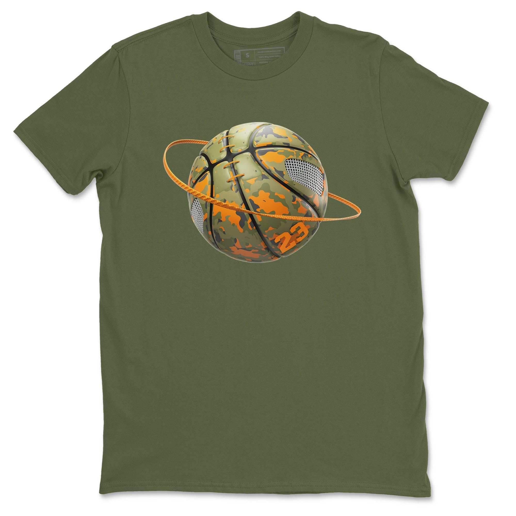 5s Olive Design Printed Camo Basketball Planet Sneaker Matching T-Shirt