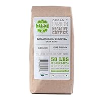 Tiny Footprint Coffee - Nicaragua Segovia, Dark Roast, USDA Organic Coffee - Shade Grown, Fair Trade Certified & Carbon Negative - Ground Coffee, 16 Oz