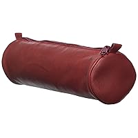 Clairefontaine 21 x 6 cm Age Bag Round Leather Pencil Case, Red