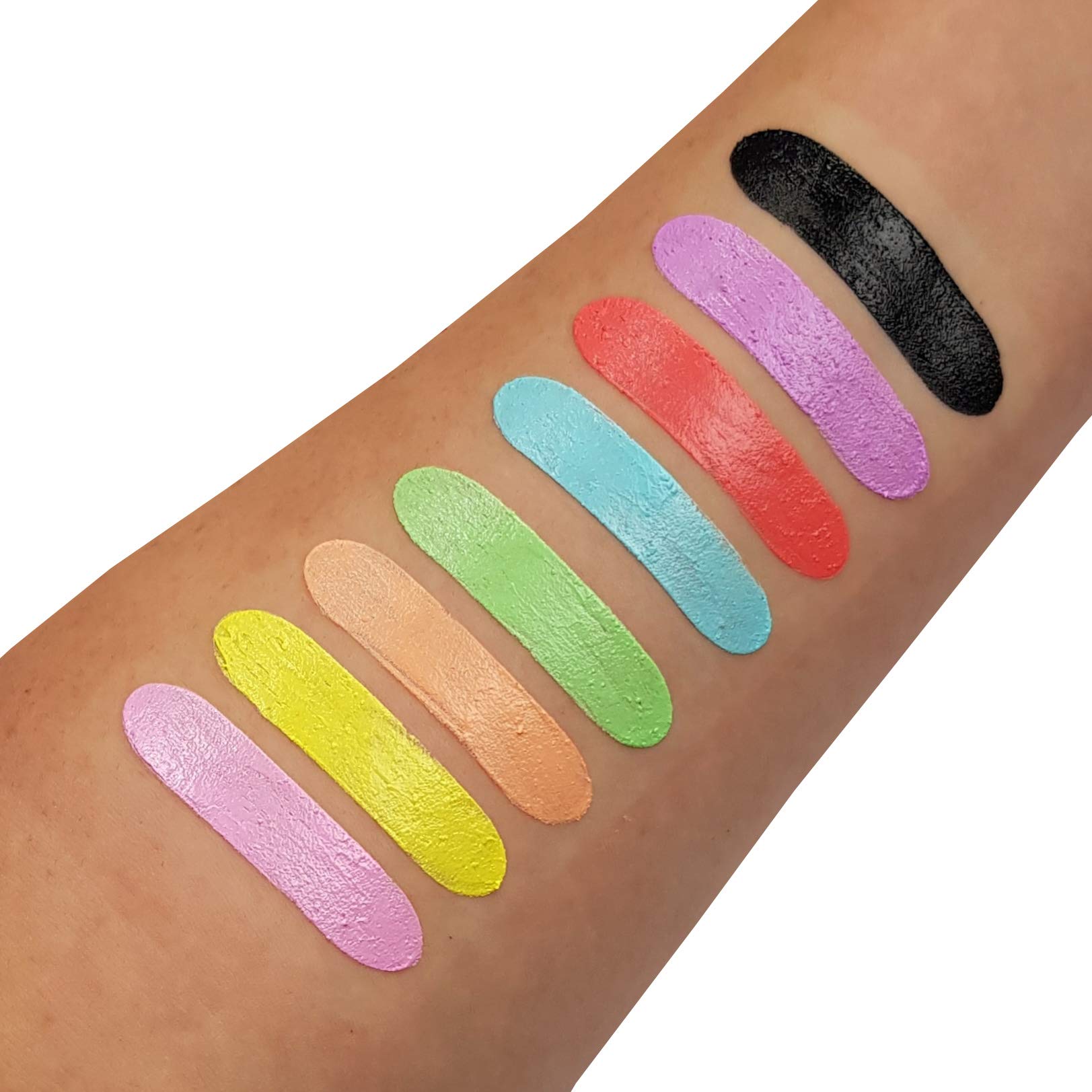 Moon Glow - Blacklight Neon Face Paint Stick/Body Crayon makeup for the Face & Body - Pastel & Intense set of 16 colours - Glows brightly under blacklights