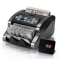 MUNBYN IMC07 Money Counter Machine Count Value, UV/MG/IR/MT/DD, USD/EUR Bill Counter, 1300 Bills/min, Add+Batch Mode Money Counter, LCD Display, 2 Years Warranty