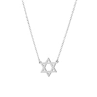 Sterling Silver Star of David Necklace (Silver)